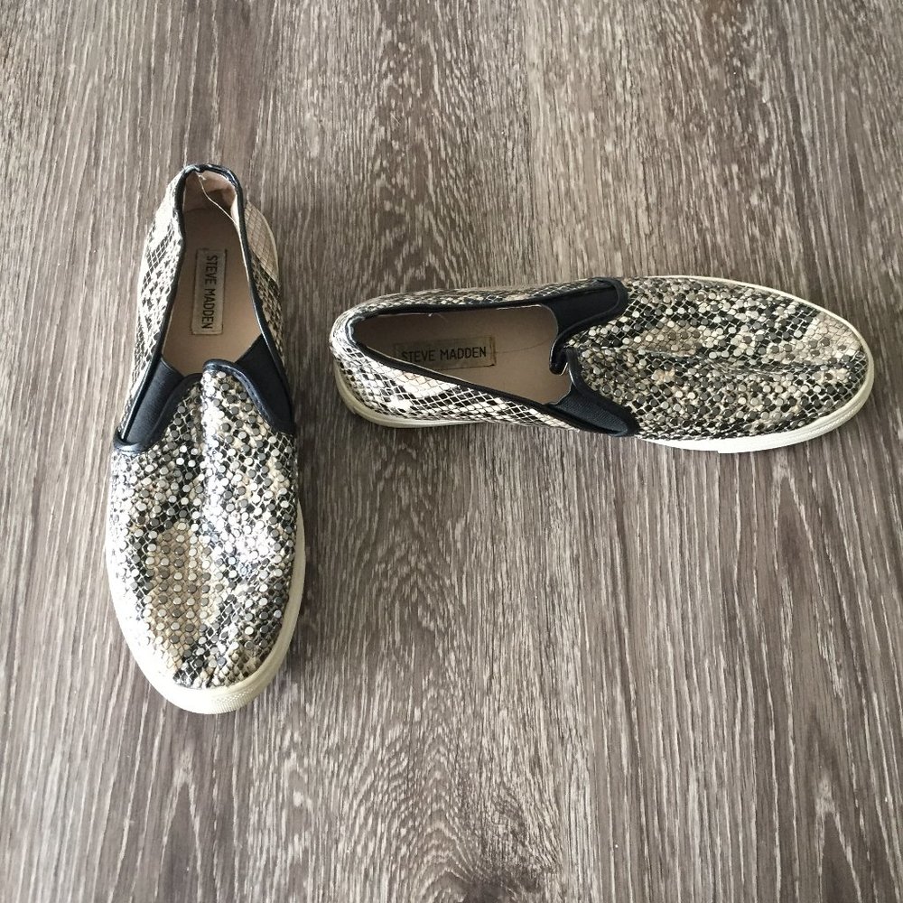 Steve Madden snake skin slip on sneakers